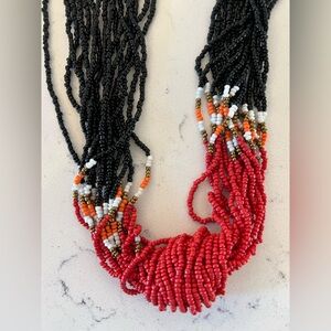 Vintage Handmade Native American Multicolor Beaded Necklace